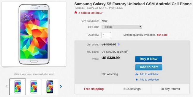 Fotografía - [Trato Alerta] Desbloqueado Samsung Galaxy S5 Sólo $ 340 Desde destino como un Daily Deal eBay